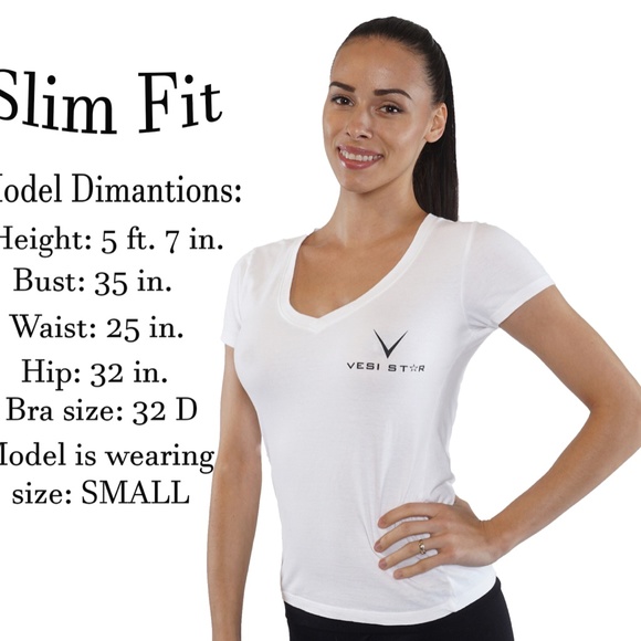 Cotton Slim Fit T-shirts V- neck short sleeve - Picture 3 of 3